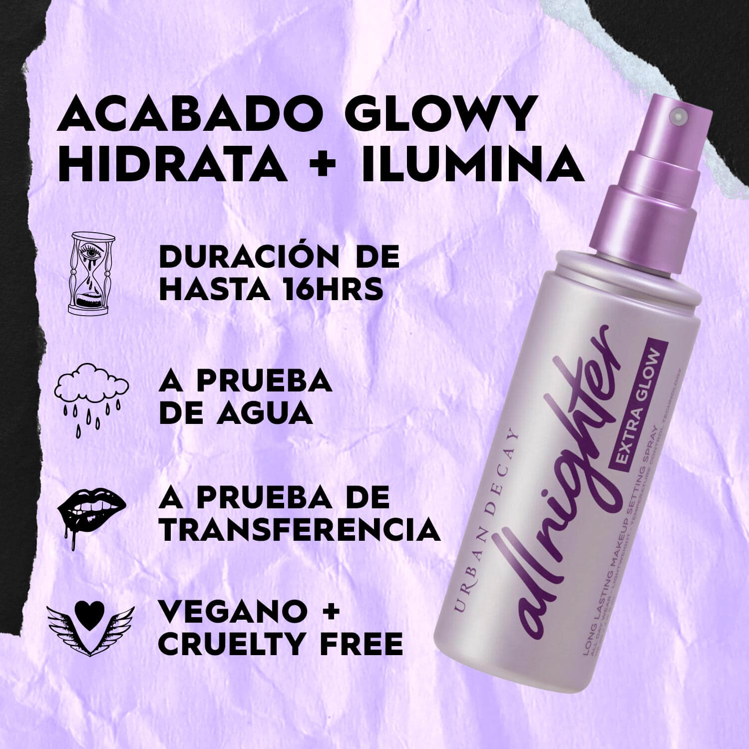 ALL NIGHTER MAKEUP SETTING SPRAY ULTRA GLOW  (SPRAY SELLADOR DE MAQUILLAJE)